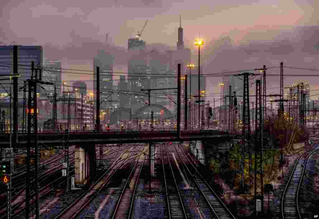 Empty rails are pictured outside the central train station in Frankfurt, Germany. A union representing German train drivers called its members to strike for 24 hours this week, following the breakdown of talks with the main national operator in what is shaping up to be an unusually difficult dispute over pay and working hours.