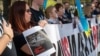 Протестен собир на украинските граѓани по повод една година од злосторствата во Буча