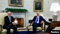 Президент США Джо Байден и канцлер Германии Олаф Шольц в Овальном кабинете Белого дома. 9 февраля 2024г.