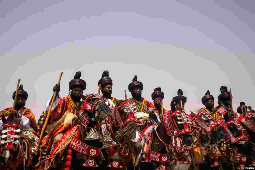 Muslims who are part of the Zazzau Emirates, celebrate the Eid al-Fitr festival, marking the end of the fasting month of Ramadan, in Kaduna, Nigeria, April 10, 2024.