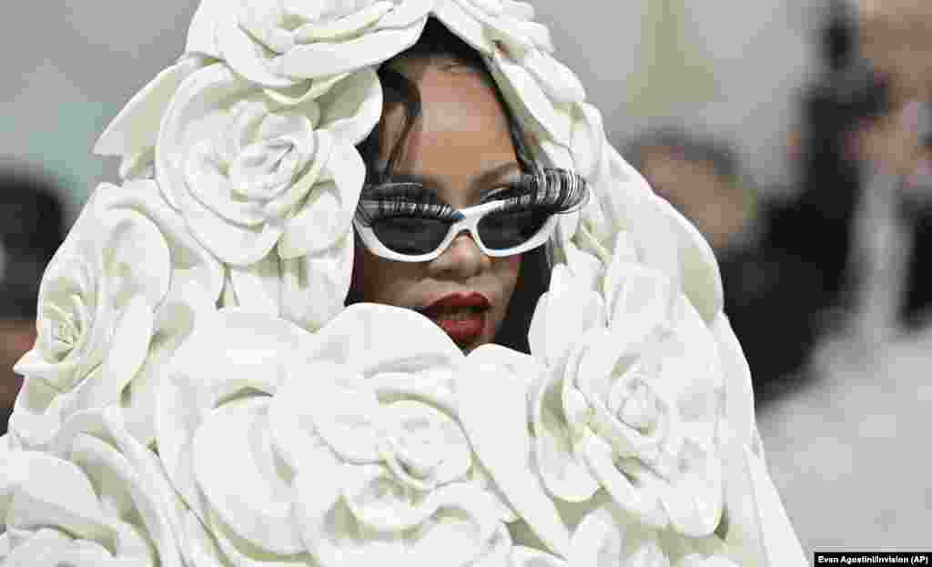 Rihanna attends The Metropolitan Museum of Art's Costume Institute benefit gala celebrating the opening of the "Karl Lagerfeld: A Line of Beauty" exhibition, May 1, 2023, in New York. 
