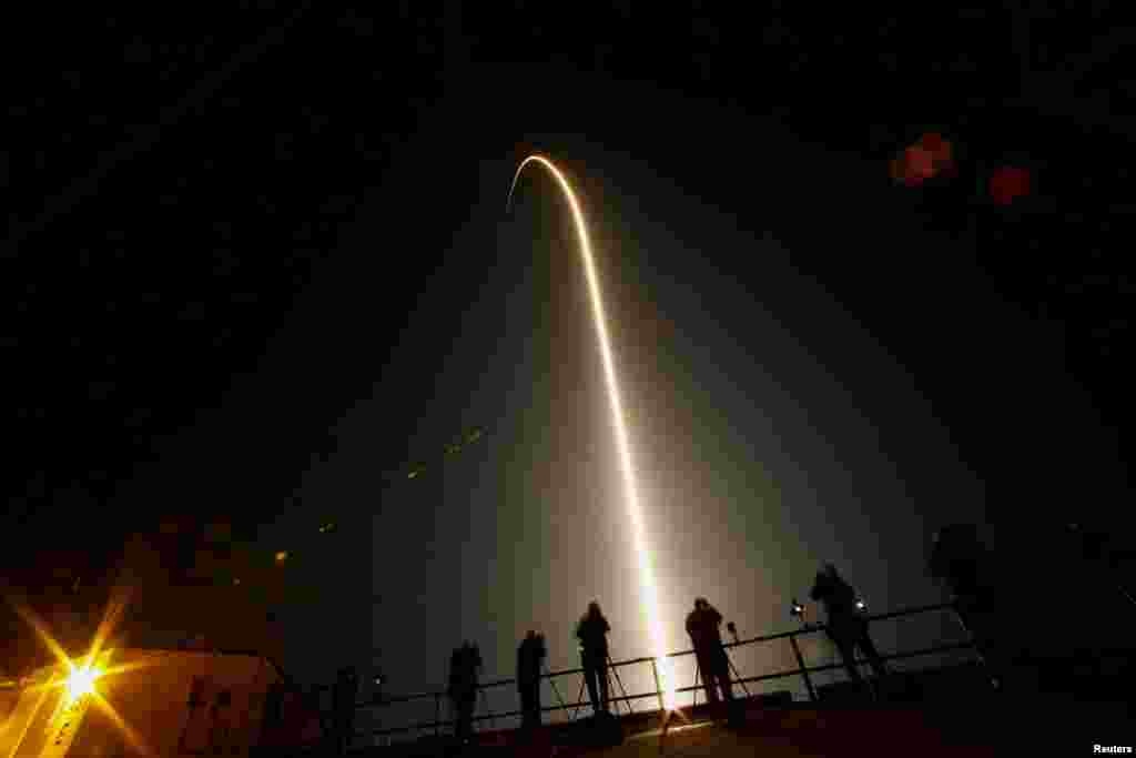 A SpaceX Falcon 9 rocket carrying the company’s Dragon spacecraft is launched to the International Space Station from the Kennedy Space Center in Cape Canaveral, Florida, March 3, 2024.