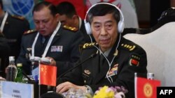FILE - Chinese Defense Minister Li Shangfu attends the Shanghai Cooperation Organisation meeting in New Delhi on April 28, 2023. 