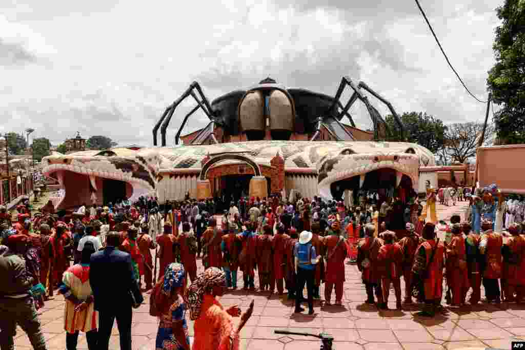 People attend the inauguration ceremony of the new Bamoun Kings Museum in Foumban, Cameroon, April 13, 2024.