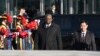 US Secretary of Defense Lloyd Austin and South Korean Defense Minister Shin Won-sik, right, attend a welcome ceremony before their annual security meeting at the Defense Ministry in Seoul, Nov. 13, 2023 (Jung Yeon-je/Pool Photo via AP)