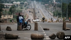 Baricades set by supporters of Kenyan presidential candidate Raila Odinga are seen a day after they protested against election results that gave candidate William Ruto, the incumbent deputy president, the majority of votes, in Kisumu, Kenya, Aug. 16, 2022.