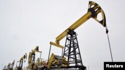 ФАЙЛ - Робітник проходить повз насосні домкрати на нафтовому родовищі на схід від Іжевська, Росія, 7 грудня 2007 р. REUTERS/Сергій Карпухін.