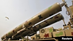 FILE - The Indian Army's BrahMos missile launcher is displayed during the Army Day parade in New Delhi Jan. 15, 2013.