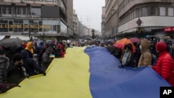 Arhiva - Protest protiv ruske invazije na Ukrajinu, u Beogradu, 28. maja 2022.