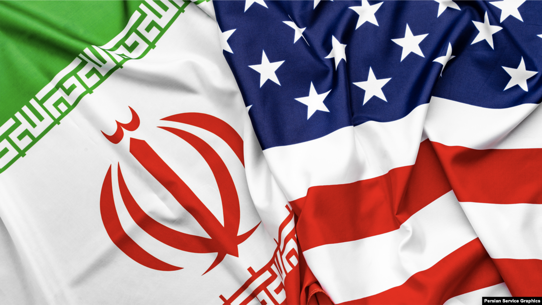 پرچم جمهوری اسلامی ایران و پرچم آمریکا