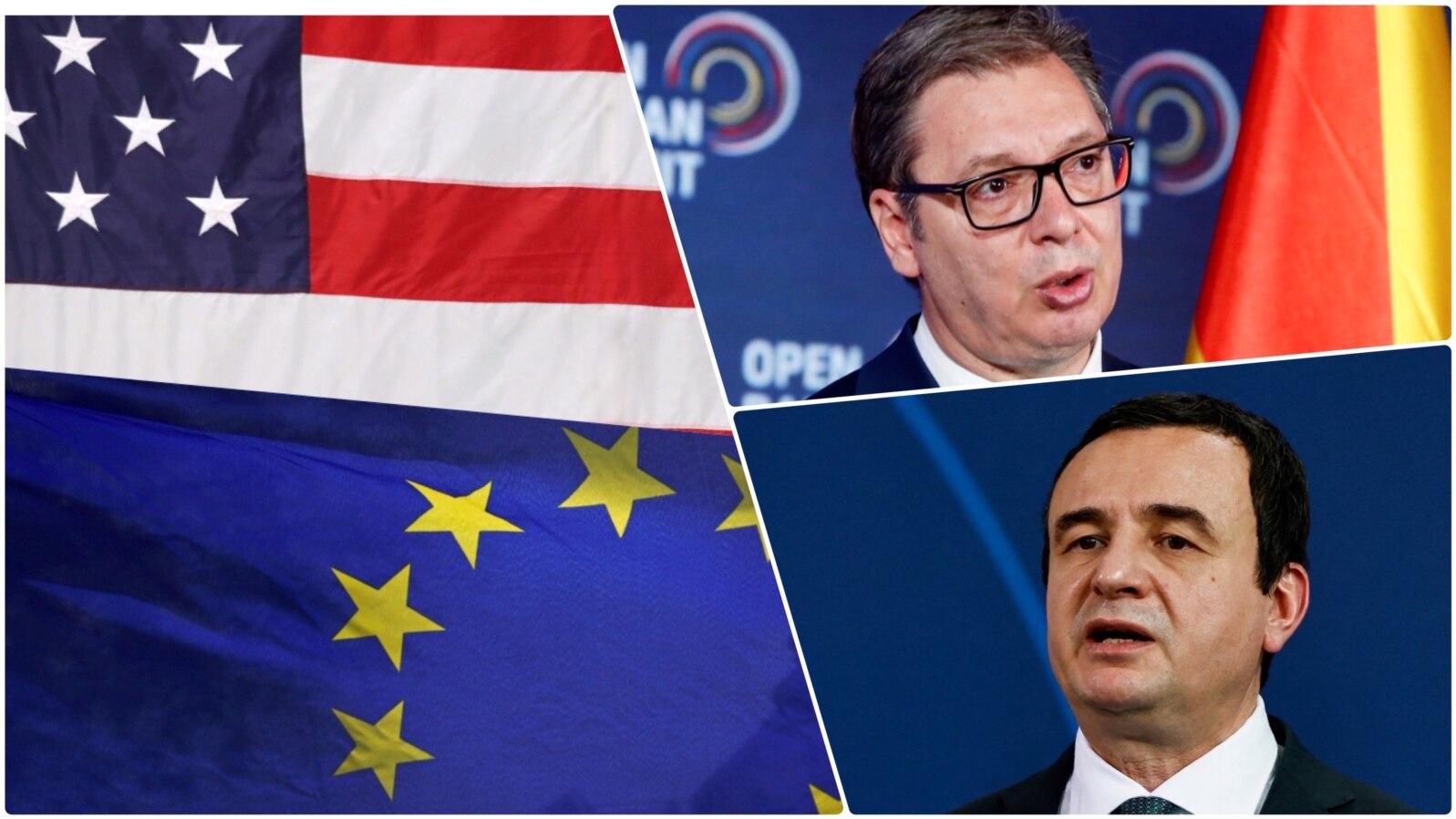  Sjedinjene Države i Evropska unija očekuju da će lideri Kosova i Srbije odabrati put smirivanja napetosti između dve strane (Foto:Reuters/VOA graphic)