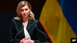 Olena Zelenska, the first lady of Ukraine, addresses members of Congress on Capitol Hill in Washington, July 20, 2022. 