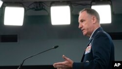 Речник Пентагону Пет Райдер під час брифінгу. Фото зроблене 20 вересня 2022 року. AP/Alex Brandon