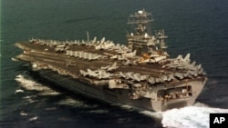 Foto de archivo del portaaviones USS Nimitz.
