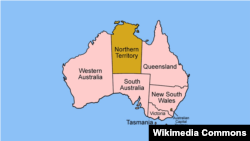 A map of Australia showing the territory names.