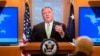 រូប​ឯកសារ៖ លោក Mike Pompeo រដ្ឋមន្ត្រី​ការបរទេស​សហរដ្ឋអាមេរិក​ ថ្លែង​ក្នុង​អំឡុងពេល​ធ្វើ​សន្និសីទ​កាសែត​មួយ​ នៅ​ក្រសួង​ការបរទេស​សហរដ្ឋអាមេរិក កាល​ពី​ថ្ងៃ​ទី ២០ ខែឧសភា ឆ្នាំ​២០២០។ 