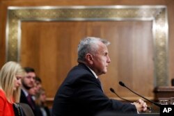 Deputy Secretary of State-designate John Sullivan testifies on Capitol Hill in Washington, May 9, 2017, at his confirmation hearing before the Senate Foreign Relations Committee.