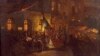 German artist Carl Bersch's oil painting of a mortally wounded President Abraham Lincoln as he is moved from Ford's Theatre, Washington, D.C. (Courtesy: Carol M. Highsmith, Library of Congress)