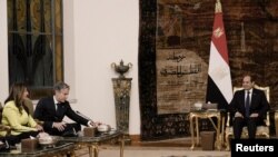 Госсекретарь Энтони Блинкен и президент Египта Абдель Фаттах ас-Сиси. Каир, 10 июня 2024 г.