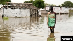 Mafuriko katika mji wa Pibor, Boma state, South Sudan, Nov. 6, 2019.