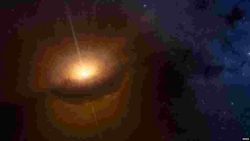 Sebuah bintang yang dinamai CX330 terlihat melalui teleskop antariksa NASA 'Spitzer, yang pertama kali dideteksi sebagai sumber Sinar-X pada tahun 2009.