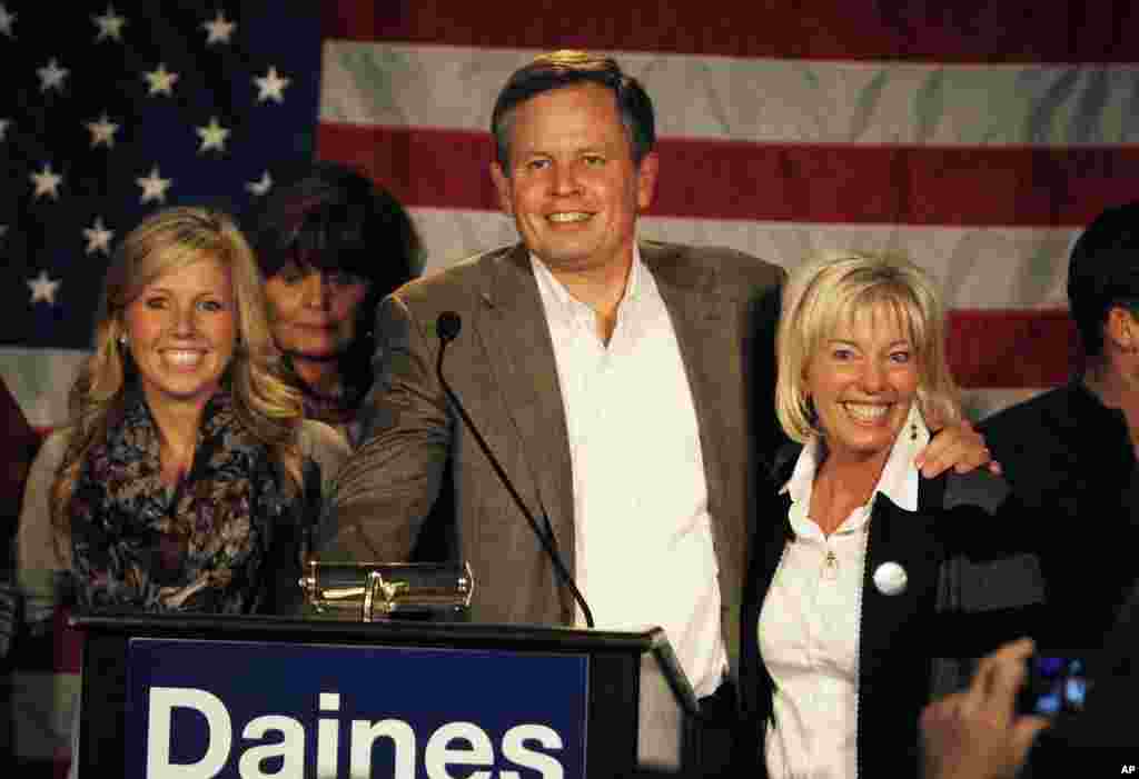 Thượng nghị sĩ mới đắc cử Steve Daines thuộc đảng Cộng hòa tại Bozeman, Montana, ngày 4/11/2014.
