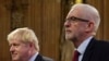 Le Premier ministre britannique Boris Johnson et le chef du parti travailliste Jeremy Corbyn à Londres, en Grande-Bretagne, le 2 décembre 2019