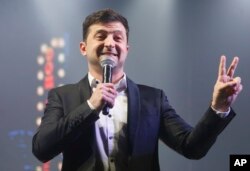 Volodymyr Zelenskiy, Ukrainian actor and candidate in the upcoming presidential election, hosts a comedy show at a concert hall in Brovary, Ukraine, March 29, 2019.