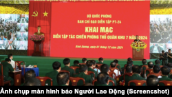 Lễ khai mạc diễn tập phòng thủ Quân khu 7 hôm 1/12