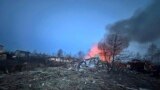 На этой фотографии, опубликованной в официальном telegram-канале губернатора Московской области Андрея Воробьева, показано место, где упал один из сбитых украинских беспилотников, недалеко от Москвы, Россия, 11 марта 2025 года.