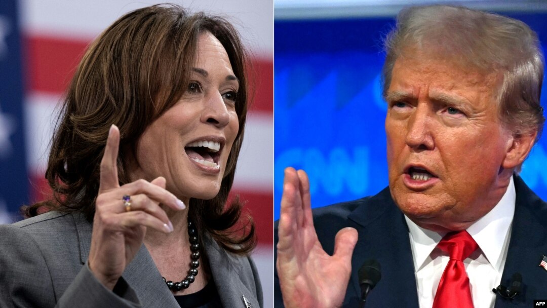 Demokratska predsednička kandidatkinja Kamala Haris i republikanski predsednički kandidat Donald Tramp. 