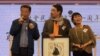 前政協委員劉夢熊(左)11月18日參加泛民社民連黨慶