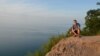 High on a bluff overlooking Lake Michigan at Sleeping Bear Dunes National Lakeshore 