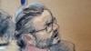 Un dibujo reproduce la imagen del experto policial Jody Stiger en el juicio por la muerte del afroestadounidense George Floyd.