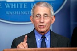 Dr. Anthony Fauci, director of the National Institute of Allergy and Infectious Diseases, speaks about the coronavirus in the James Brady Press Briefing Room of the White House, Tuesday, April 7, 2020, in Washington. (AP Photo/Alex Brandon)
