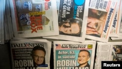 Las portadas de los principales diarios estadounidenses se han ocupado de la muerte de Robin Williams.