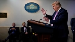 President Donald Trump speaks during a coronavirus task force briefing at the White House, April 10, 2020, in Washington.