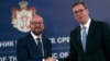 Premijer Belgije Šarl Mišel i predsednik Srbije Aleksandar Vučić danas u Beogradu(AP Photo/Darko Vojinović)
