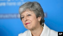 Britanska premijerka Tereza Mej govori tokom kampanje za EU izbore u Bristolu, Engleska, 17. maja 2019.