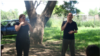 Rue Winiarczyk works with an interpreter for the deaf in Argentina. (Courtesy Rue Winiarczyk)
