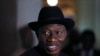 Nigerian President Goodluck Jonathan speaks to the media on the situation in Chibok and the success of the World Economic Forum in Abuja May 9, 2014. Jonathan said on Friday he believes 200 schoolgirls abducted by Islamist insurgents last month are still 