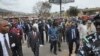 Nigerian President Goodluck Jonathan visits the site of an explosion in Abuja, April 14, 2014. 