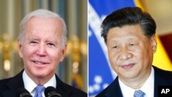 FILE - Rais Joe Biden na Rais Xi Jinping in Brasília, Brazil, Nov. 13, 2019.