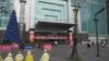 台北著名观光地标101大楼前的陆客明显减少(美国之音张永泰拍摄)