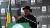 FILE - Nigeria's President Goodluck Jonathan speaks during the groundbreaking ceremony of the Centenary City project in Abuja, June 24, 2014.