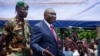 Central African Republic's new President Michel Djotodia speaks to his supporters at a rally in favor of the Seleka rebel coalition in downtown Bangui Mar. 30, 2013.