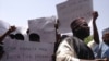 People protest the abduction of the schoolgirls from Chibok and the government's inability to find the girls, Maiduguri, Borno State, Nigeria, May 22, 2014. (Alfa Ahmed/VOA)