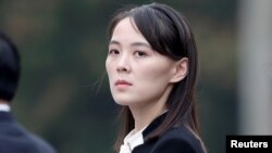 北韓領導人金正恩的胞妹金與正。 (路透社：2019年3月2日)