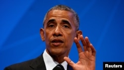 El presidente Obama habló desde la Universidad Stanford, en Palo Alto, California, donde asiste a la Cumbre Global Empresarial.