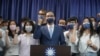 新当选的中国国民党主席朱立伦。（美联社 2021年9月25日）